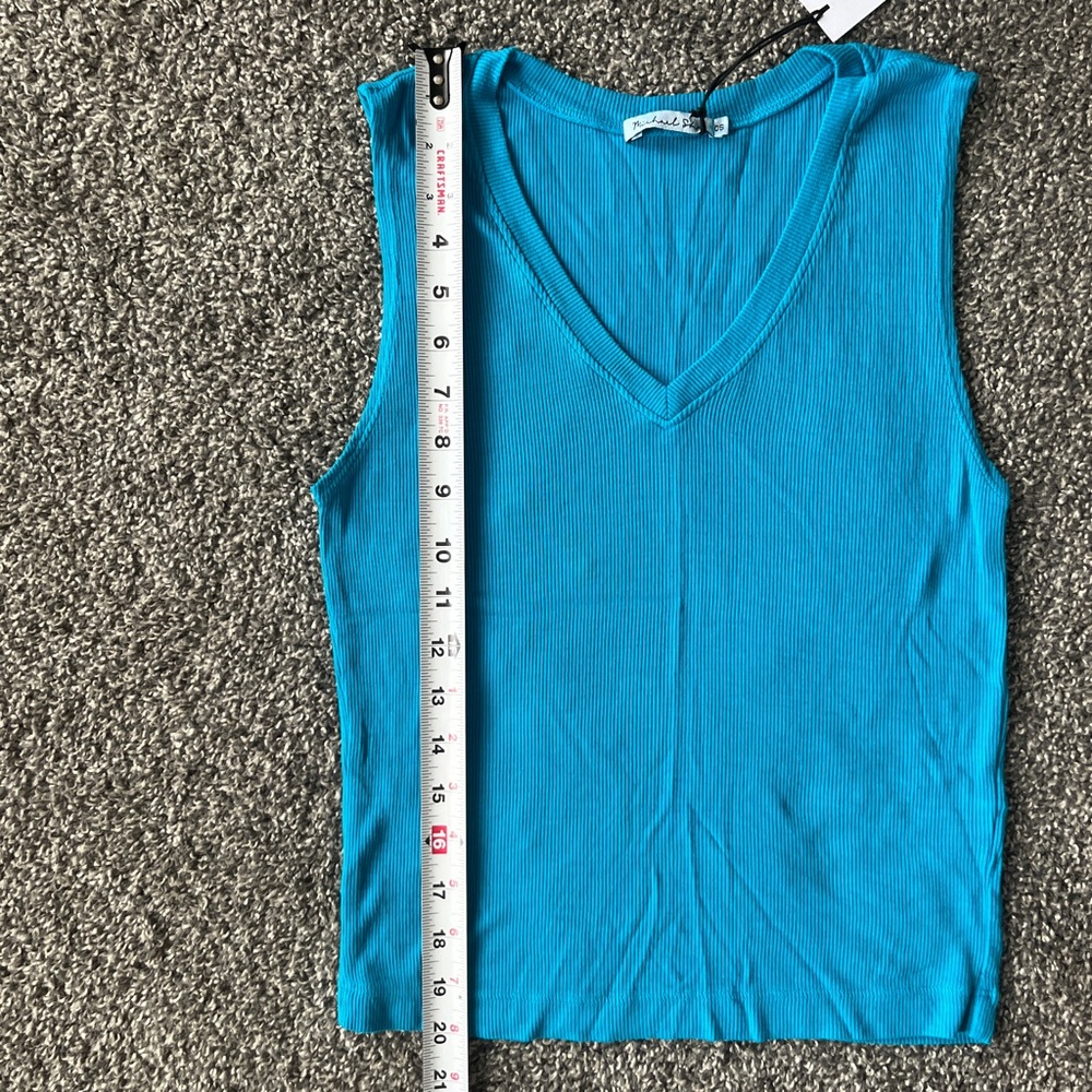 Michael Stars Ribbed Blue Tank Top - Picture 9 of 9